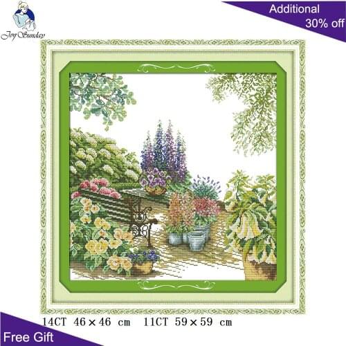 Your Gift Flower Courtyard Cross Stitch F325 14CT 11CT Counted and Stamped Home Decoration Flower Courtyard Cross Stitch kits