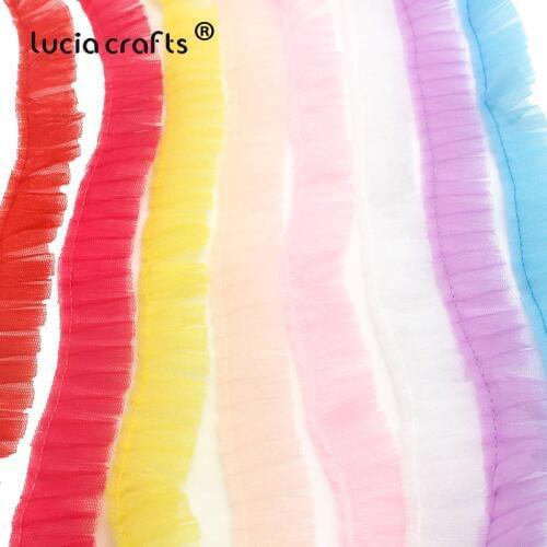 2yards/8yards 3cm Voile Lace Trim Ribbon Fabric for Sewing Wedding Dress Decoration Headwear Materials Accessories V0301