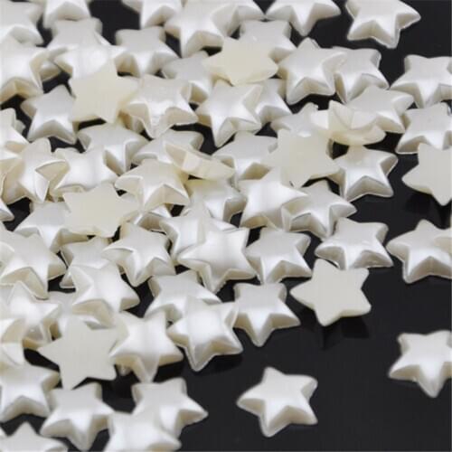 100pcs Beige Star Bead Flat Back For Wedding Flat Back Scrapbook Craft