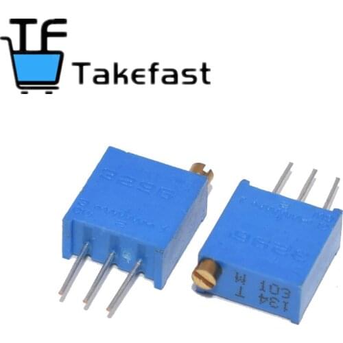 100pcs 3296W series resistanceohm Trimpot Trimmer Potentiometer 1K 2K 5K 10K 20K 50K 100K 200K 500K 1M