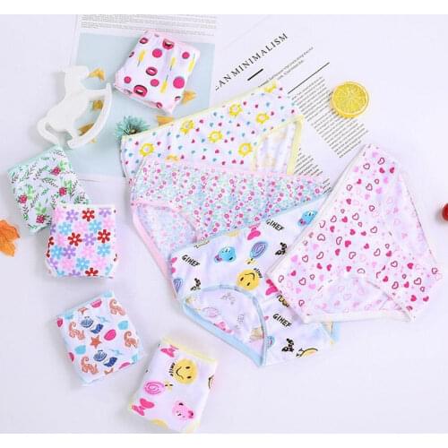 12Pc/Lot Baby Girls Underwear Cotton Panties Kids Short Briefs Children Underpants 2-12Y