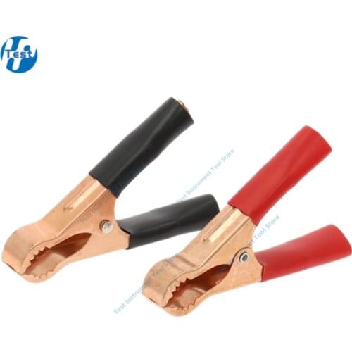 2Pcs 50A Red + Black 80mm Crocodile Car Caravan Van Battery Test Lead Clips Best Promotion Alligator Clips Connector Plug Power