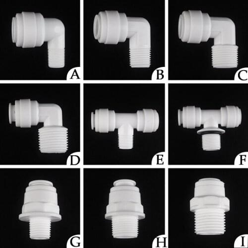 20pcs 3/8''PE Pipe Connector Male Thread RO-filter Water Purifier Water Pipe POM Washer Joints Garden Irrigation Tube Connectors