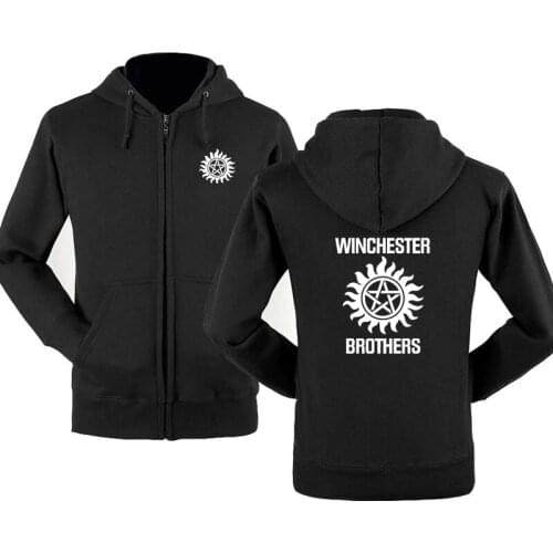 2021 Supernatural Hoodie Men Winchester Bros Hoodies Mens Spring Autumn Fleece Zipper Hooded Sweatshirt Harajuku Tracksuit