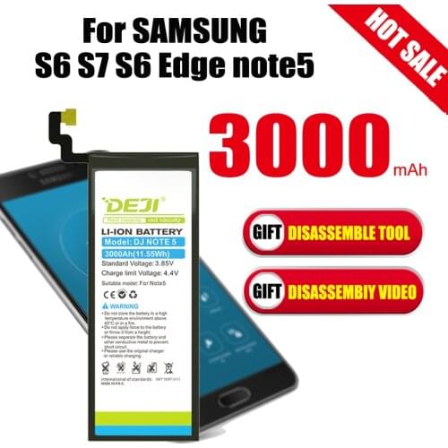 DEJI For SAMSUNG note 5 Battery S6 bateria Real Capacity 3000mAh Internal Bateria Replacement for n9200 S7