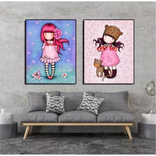 5D Diy Diamond Painting Cartoon Girl Portrait Full Square Round Sisters Diamond Embroidery Mosaic Kit Handmade Decoration