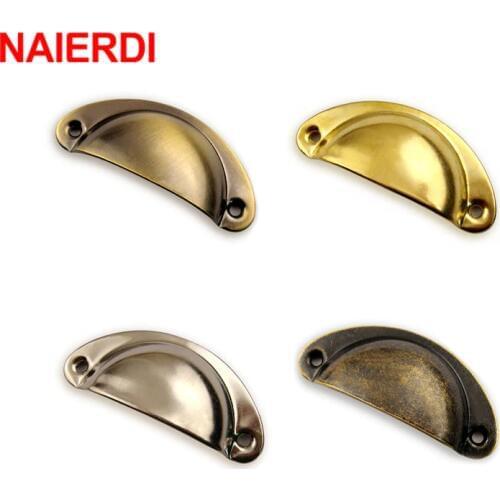 NAIERDI 5PCS Mini Antique Cabinet Pulls Retro Drawer Door Box Handle Cupboard Handles Vintage Cabinet Knobs Furniture Hardware