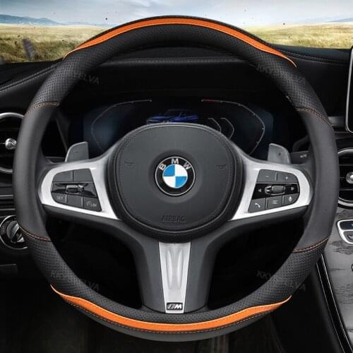 Car Steering-wheels Cover 37 38cm 15" for BMW 1 2 3 4 5 6 7 Z Series E46 E90 E87 F20 F22 F45 F30 G20 E60 F10 G30 F01 G11 E89