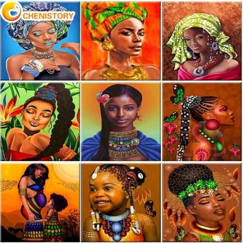 CHENISTORY 50x60cm Frame Diy Women Painting By Numbers Figure Picture On Canvas By Numbers Modern Abstract Handpainted Oil Paint