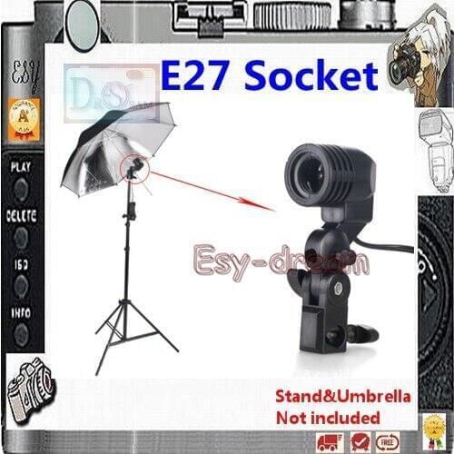 Lamp E27 Bulb Holder Bracket Socket for Studio Flash Umbrella Light Stand US/UK/EU/AU PS016