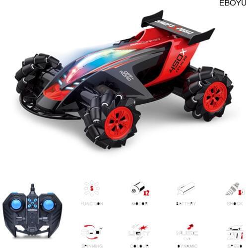 EBOYU Z108 2.4G 1:10 Scale RC Car 360 Degree Spinning Stunt Remote Control Car 20km/h High Speed Off-Road Drift Car for Kids RTR