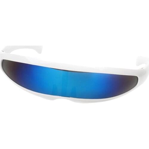 Blesiya 5x Blue Futuristic Mirrored Visor Sunglasses Glasses Kids