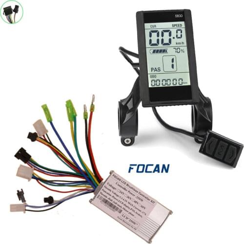 FOCAN Electric Bike Controller 24V 36V 48V 60V 250W 350W Brushless E-bike Controller with LCD Display Bicycle Motor Scooter S830