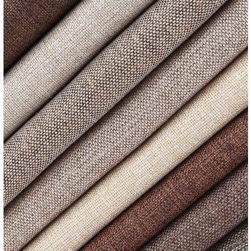 Very good 100% polyester linen fabric sewing material for curtains, table mats, sofas and pillowcases linen cotton fabric