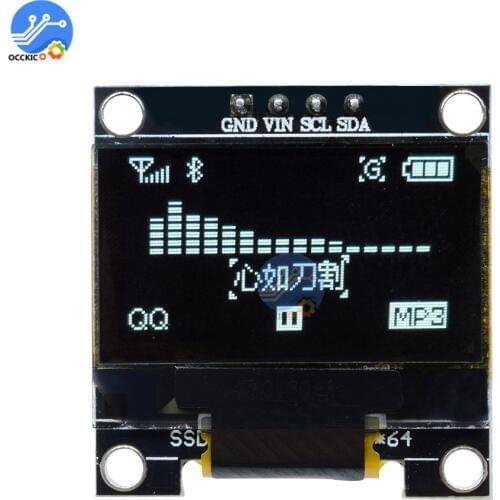 0.96 inch IIC Serial OLED Screem Display Module 128X64 I2C SSD1306 12864 LCD Screen Board GND VCC SCL SDA 0.96" for Arduino DIY
