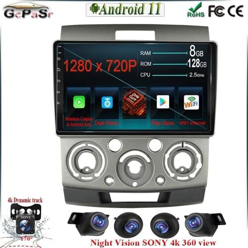 9'' Android 10 Car Stereo Multimedia Player for Ford Ranger 2 Everest 2 For Mazda BT-50 J97M 2006 - 2011 Car Radio Multimedia Vi