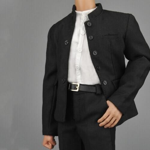 ZY16-16 1/6 Male Chinese Tunic Suits Black/White Color For 12 inches Action Figure