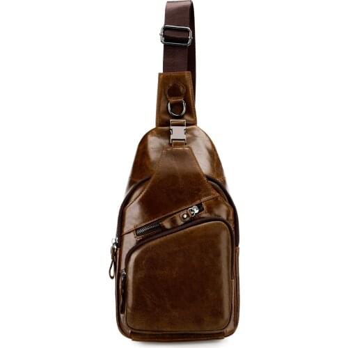 Man Chest Bag Large Capacity Business Bags Genuine Leather Chest Bag For Men Casual Messenger Bags Fashion Mens Chest Pack