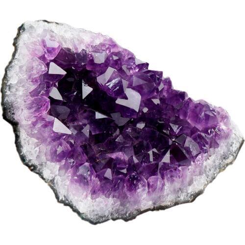 TUMBEELLUWA 1Pc Natural Raw Purple Quartz Cluster Geode Healing Crystal Meditation Stone Specimen Figurines (300g-400g)