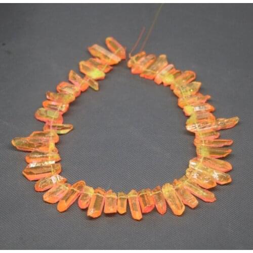 Orange Healing Crystal Quartz Beads, Top Drilled Choker Point Pendant, Rock Fashion Women Fine Jewelry Necklace Stone-Kindgems