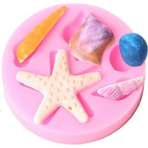 Conch Starfish Shells Silicone Mold Soap Fondant Chocolate Moulds Kitchen Baking Chocolate Candy Cake Making Tools Decoration