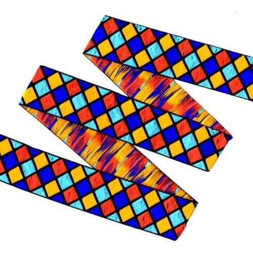 ZERZEEMOOY 33MM 8YARD/LOT Colorful Geometric Jacquard Ribbon
