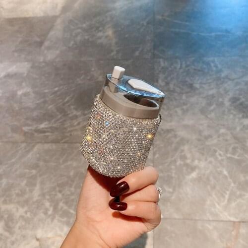 Shiny diamond toothpick rack box automatic pop-up household dining table toothpick distributor storage container home decoration