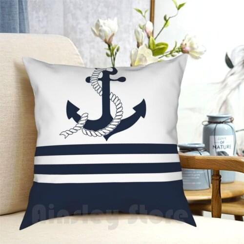 Kopie Von Kopie Von Kopie Von Kopie Von Navy Blue And White Stripes With A Red Anchor Outdoor Hiking Backpack Waterproof