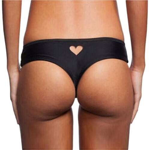 2020 Womens Girls Sexy Bikini Bottom Heart Pattern Swimwear Brazilian Thong Love Heart Cut Out Bottoms Beachwear