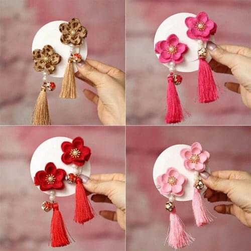 1Set=2pcs Multi style Girls Hair Clips Chinese Traditional Princess Tassels peony Flower Hairpins Children Kids Hair Accessories