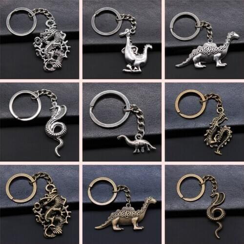 1 Pieces Keychain Dragon Snake Dinosaur car key chain key chain women accessories cute keychain key-rings