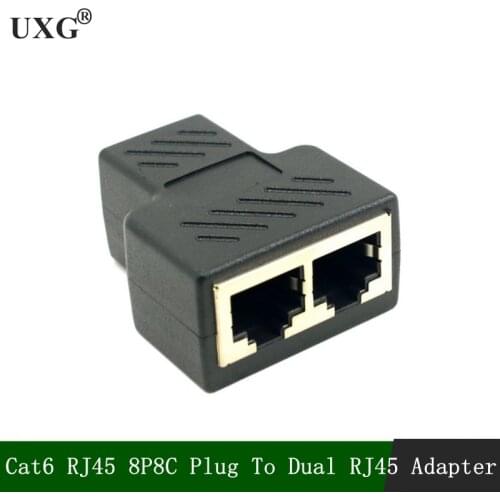 1pcs RJ45 Splitter Adapter 1 to 2 Dual Female USB to RJ45 Port 8P8C Extender Plug LAN Interface Ethernet Socket Connector