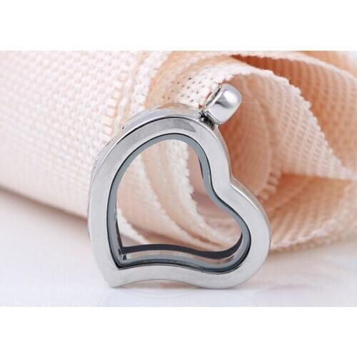 10SET/lot Free Chains Plain Heart Shape Magnetic Glass Floating Locket Pendant Fashion Jewelrys