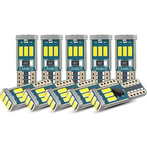 10PCS T10 W5W Canbus LED Bulb 4041 9SMD 12V 6000K White 194 168 led Interior Car Lights Map Dome Lights License Plate Lamp