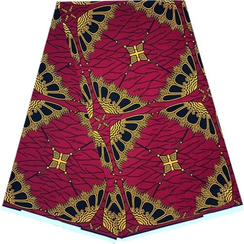 100%Soft Dye Print For Fabric Nigerian Style African Wax Die Printed Fabrics Real High Quality For Clothes/Dress 6 Yard R-V 4-61