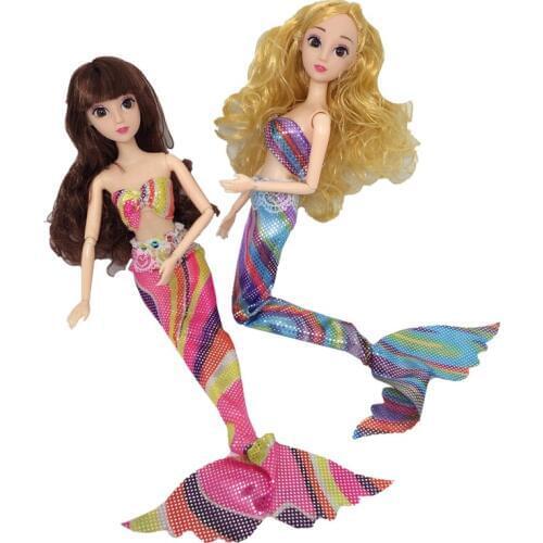 2PCS/set Multi Color Handmade Dolls Mermaid Tail Dress Baby Toy Party Dress for 1/6 BJD Doll Xinyi Doll for Toys Doll