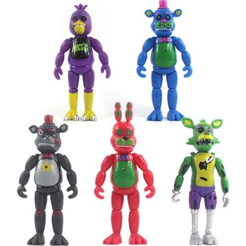 5 Pcs/set Game with Light Action Figure Toys Foxy Gold Chica Figurine Dolls for Kids Toys