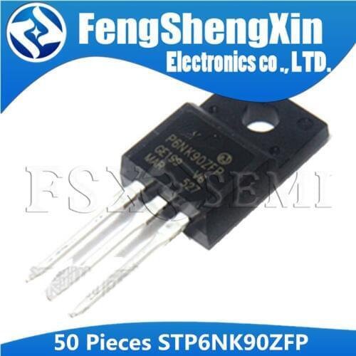 50pcs STP6NK90ZFP TO-220F STP6NK90Z TO-220 P6NK90ZFP STP6NK90 P6NK90 P6NK90Z 6NK90 TO220F N-Channel MOSFET Transistor