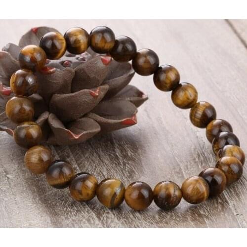 8mm td42 adjusted Charm nature stone yellow Tigereye agate Onyx Bracelet Balance Prayer Reiki Chakra Buddha Yoga
