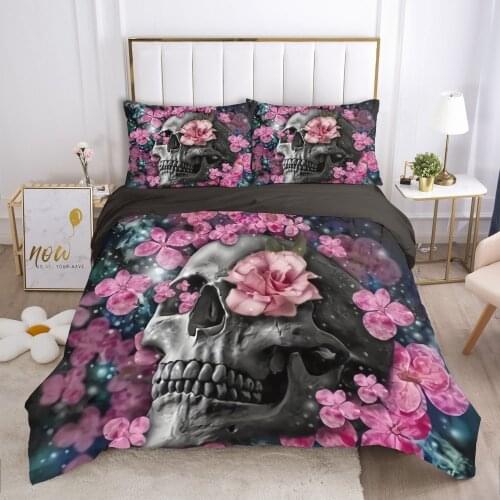 Skull Deadpool Duvet cover set 240x220 200x200 Bedding set Twin Queen King Double Bed linens Quilt cover Bedclothes Pink