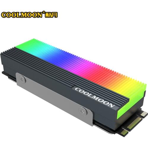 COOLMOON M.2 Armor ARGB Solid State Hard Drive Heat Sink M2 SSD Cooler Shell A-RGB 5V3PIN Vest M73S