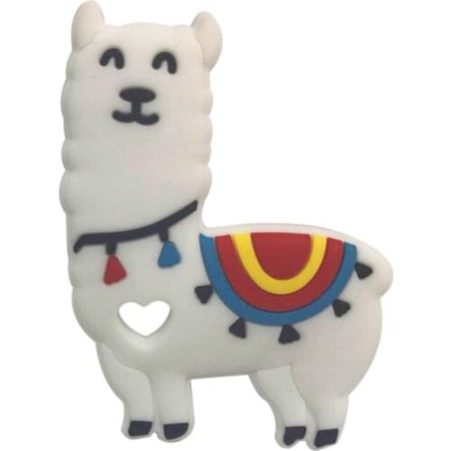 Food Grade Baby Rodents Silicone Teethers DIY Animal Sheep Baby Ring Teether Infant Chew Charms Kids Teething Gift Toddler Toys