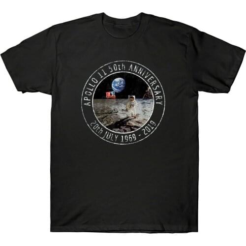 Apollo 11 50th Anniversary Moon Landing 1969 2019 Distressed Logo T-Shirt Tee