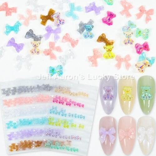1 Pack Mixed Size Bow Knot Tie Nail Art Decoration Rhinestone Charms Supplies For Professionals Kawaii Nails Accesorios Manicure