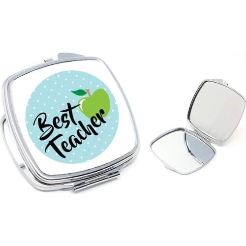 Best Teacher Ever Compact Mirror birthday Teachers' Day Graduation retirement Gift Thanksgiving Christmas new Year present favor