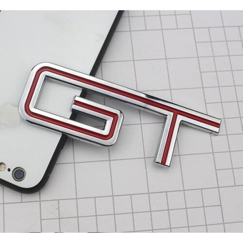 3D Red Metal GT Auto Emblem Badges Decal Sticker Car Accessories