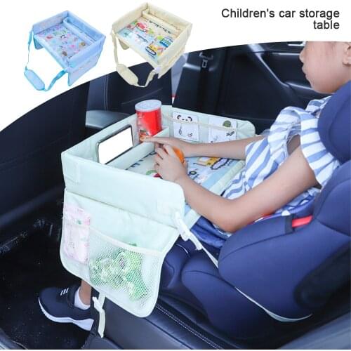 Creative Car Seat Travel Tray Safety Seat Play Table Organizer Storage Snacks Toys Cup Holder Waterproof For Baby Children Kids
