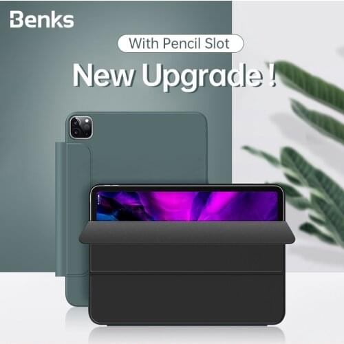Benks Magnetic Ultra-Slim Flip Case For iPad Pro 11 2020 2021 Air4 10.9 Inch With Pen Slot Smart Wake-up Function Cover