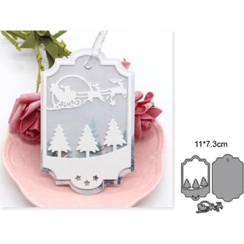 Metal Cutting Dies Cut Mold Christmas Sled Tree Frame Decoration Scrapbooking dies Paper Craft Knife Mould Blade Punch Stencils