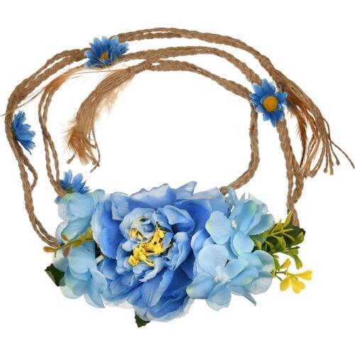 Sweet Elegant Women Pink Flower Belt Elastic Waist Chain Wedding Buckle Waistband Boho Floral Belt Accessories SD218